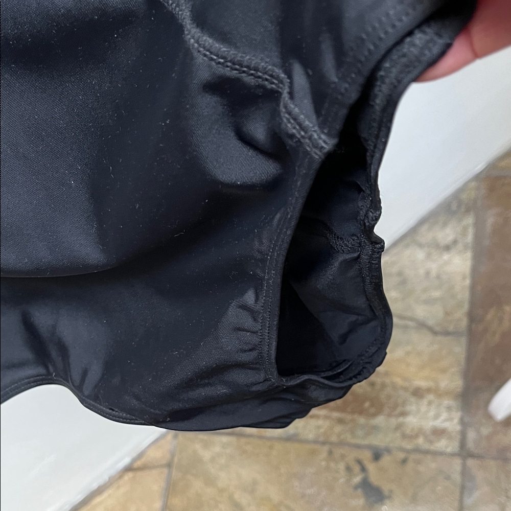 NWOT One Piece Black Short-Sleeve Zip Front Swimsuit - Picture 3 of 7